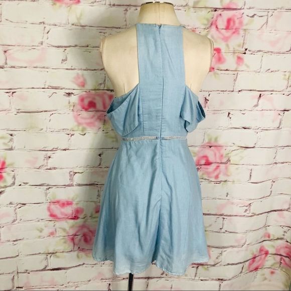 🔥🔥5 for $25🔥🔥 J.O.A. Light Blue off the shoulder fit and flare - Picture 6 of 11